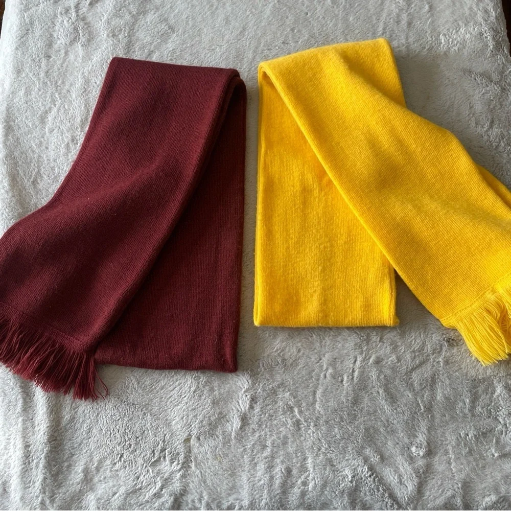 Red and Yellow Fringed Scarves combo